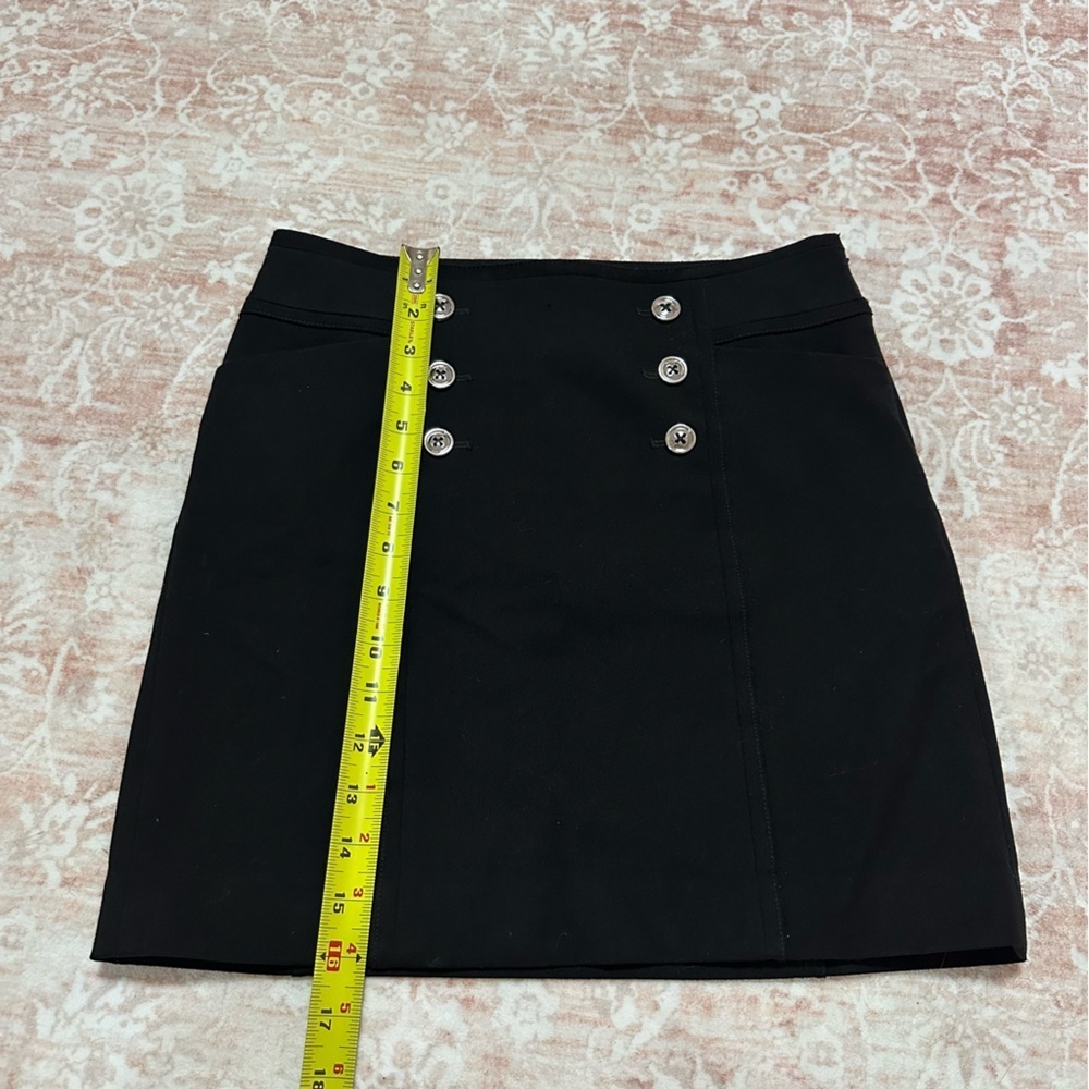 WHBM Black Mini Skirt with Buttons - Picture 5 of 9